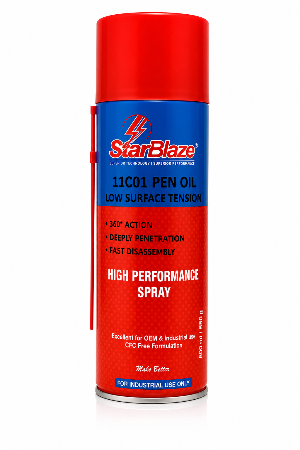 file_000000005ef082089960b1157c20e90c StarBlaze 11C01 Pen Oil is a high-performance, aerosol-based penetrating oil designed to tackle the toughest rust, dirt, tar, and grime. - Image 1