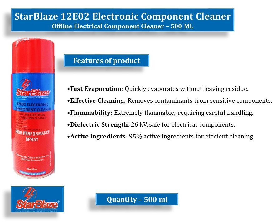 StarBlaze 12E02 Electronic Component Cleaner – Non-Foaming Circuit Board & Electronic Cleaner – 330 ml (Pack of 2) - Image 2